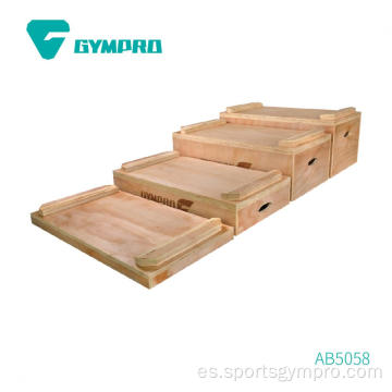 Caja de plato de madera y plataforma de levantamiento de pesas